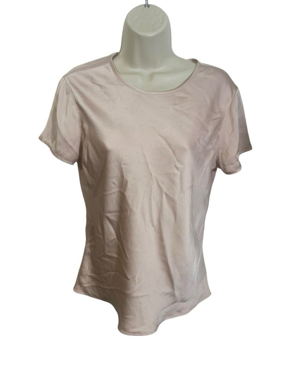 EXPRESS Women's Size Small Pink Satin Keyhole Back Blouse